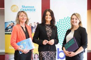 Helen Downes, Chief Executive, Shannon Chamber (centre) pictured with Fiona Fennell, Director, CREGG Recruitment and Sinéad Mullins, Industrial Relations and Human Resources Executive, IBEC, at the breakfast seminar in Zimmer Biomet