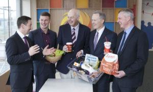 Pictured at the opening of Maxol's new Mulhuddart site is Brian Donaldson, incoming CEO of the Maxol Group, Brian Lee, MD, Chopped, Bobby Kerr, Chairman, Insomnia Coffee Company, Liam Fitzpatrick, independent retail partner and Jarlath Connolly, Operations Manager, Supermacs